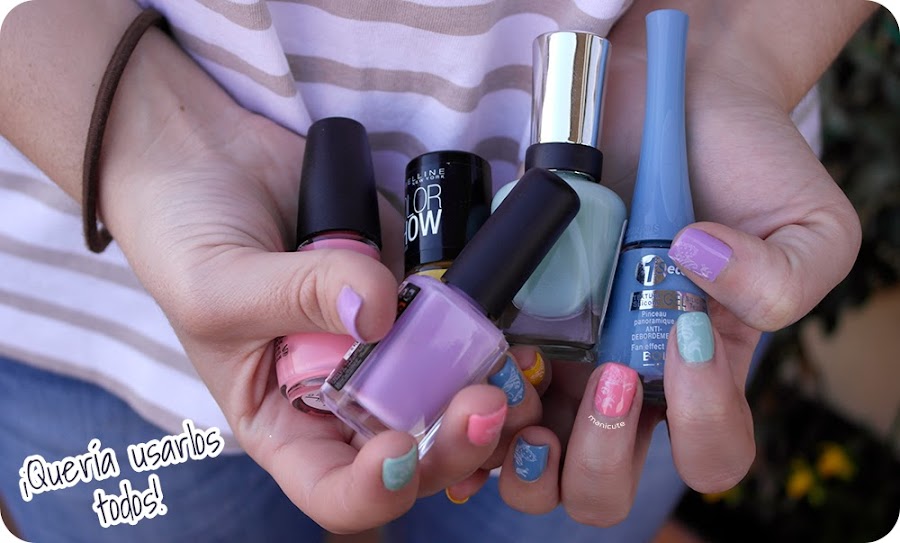 Nail art primavera tonos pastel