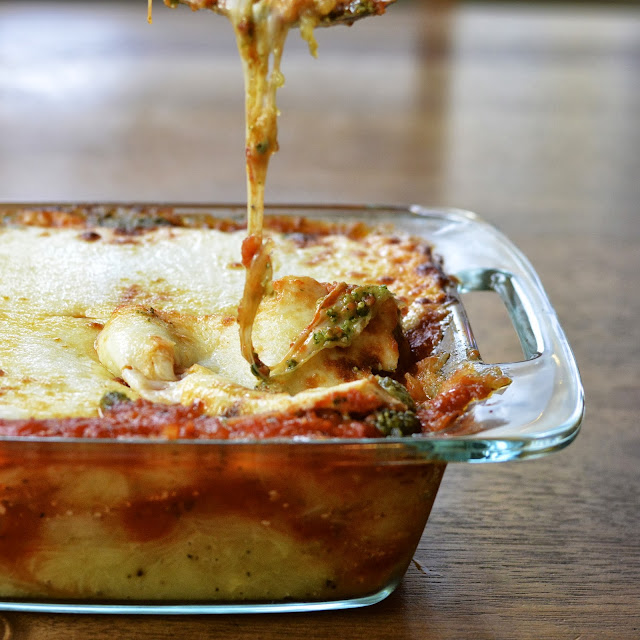 Spaghetti Squash Lasagna with Basil Walnut Pesto | Virtually Homemade ...