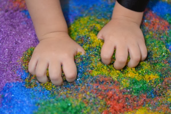 FUN KID PROJECT:  Make your own play sand (A great activity for Summer)