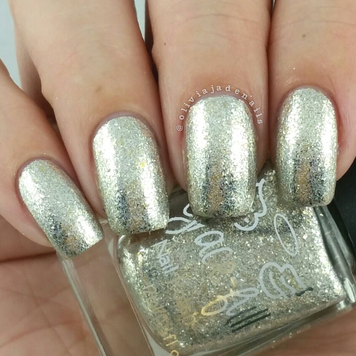 Grace-full Nail Polish Silver And Gold swatched by Olivia Jade Nails