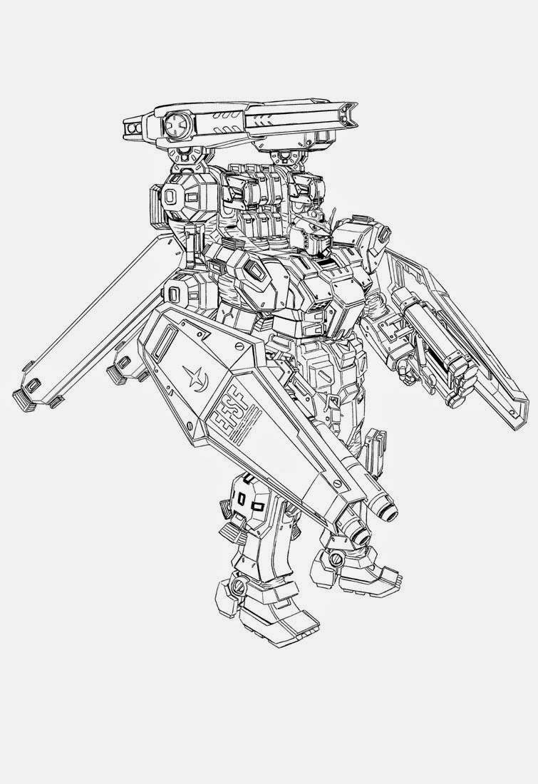 Zaku Lineart : Gundam thunderbolt series line art kits