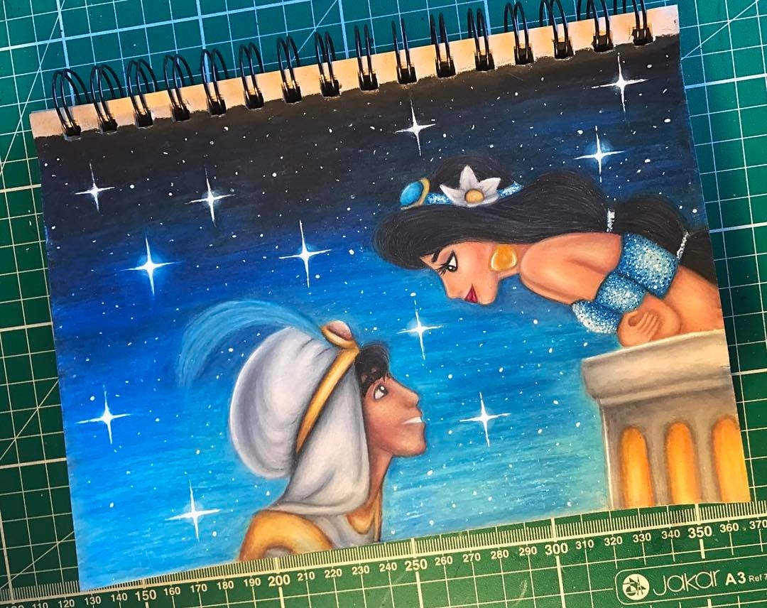 10-Aladdin-and-Jasmine-Laura-Animated-Characters-Drawings-a-Time-Trip-to-Childhood-www-designstack-co