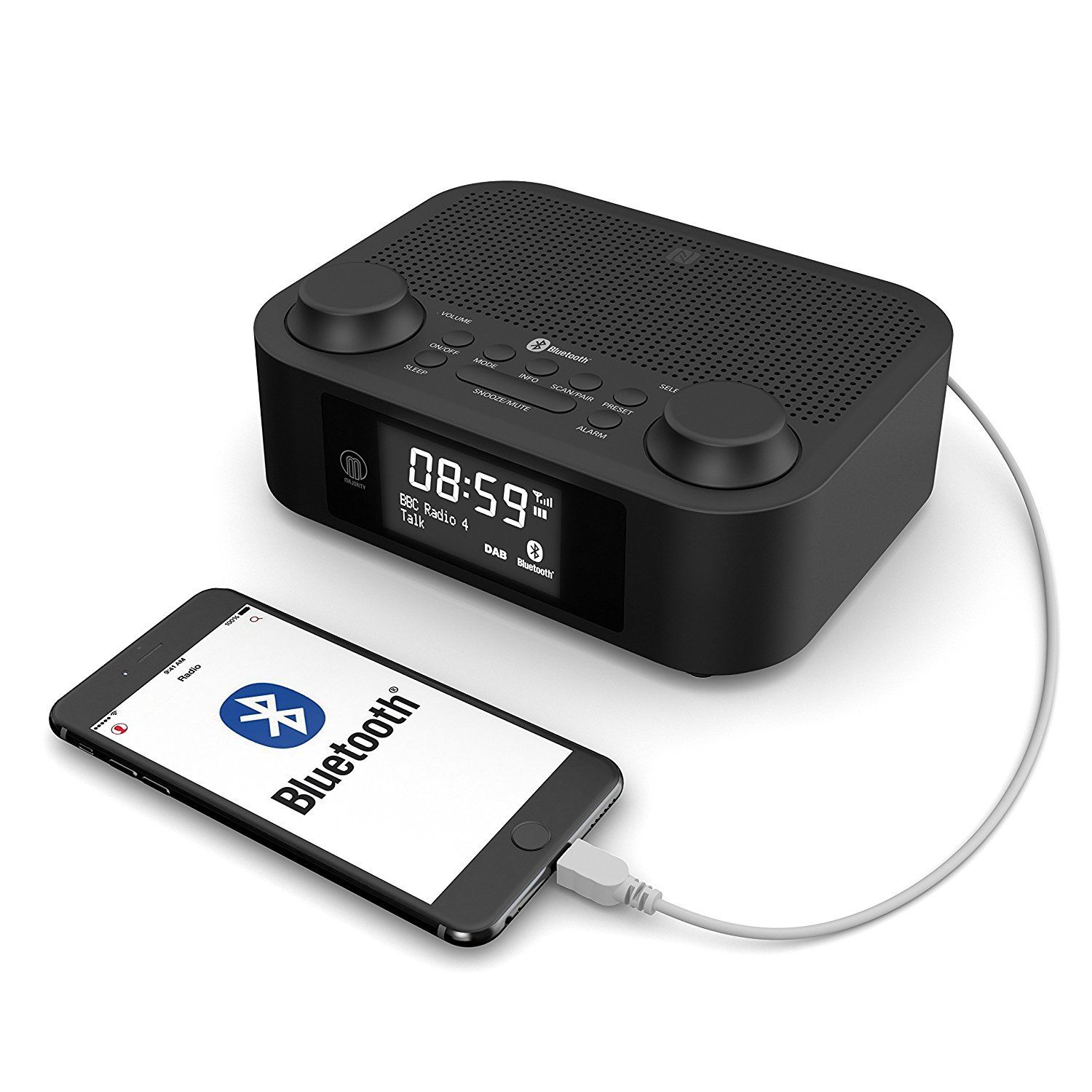 Majority Fulbourn DAB+ DAB Digital FM Radio Alarm Clock