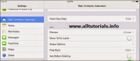 Mail, Contact, Calender on iPad