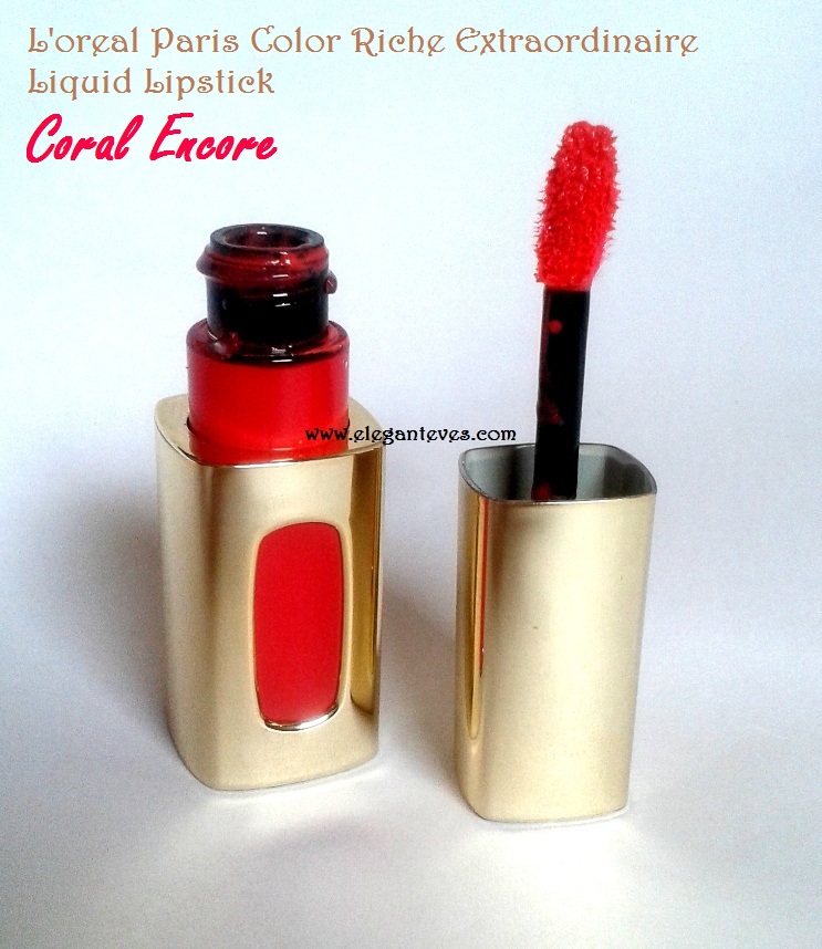 Review of L’oreal Paris Color Riche Extraordinaire Lip color Coral Encore Elegant Eves