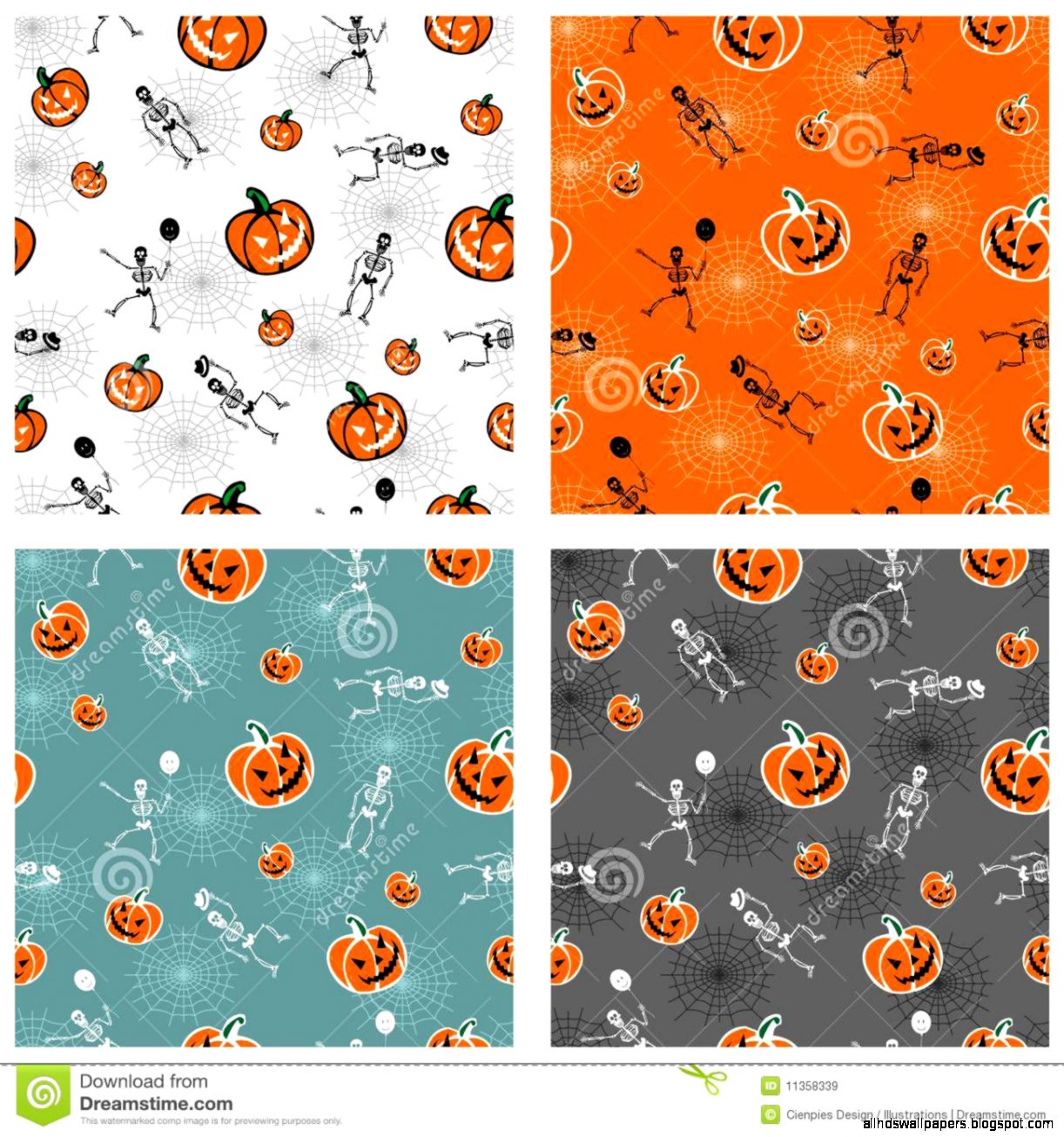 Halloween Pumpkins And Skeleton Backgrounds Royalty Free Stock