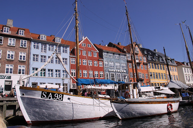 Boats in Nyhavn, Copenhagen, Denmark.