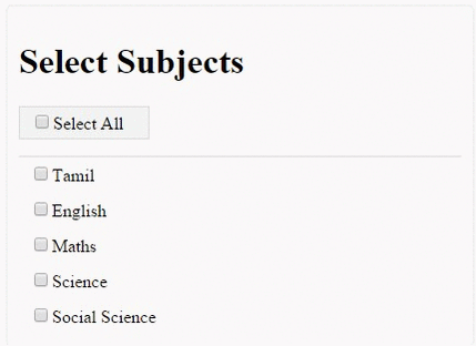  Select all and unselect all using javascript