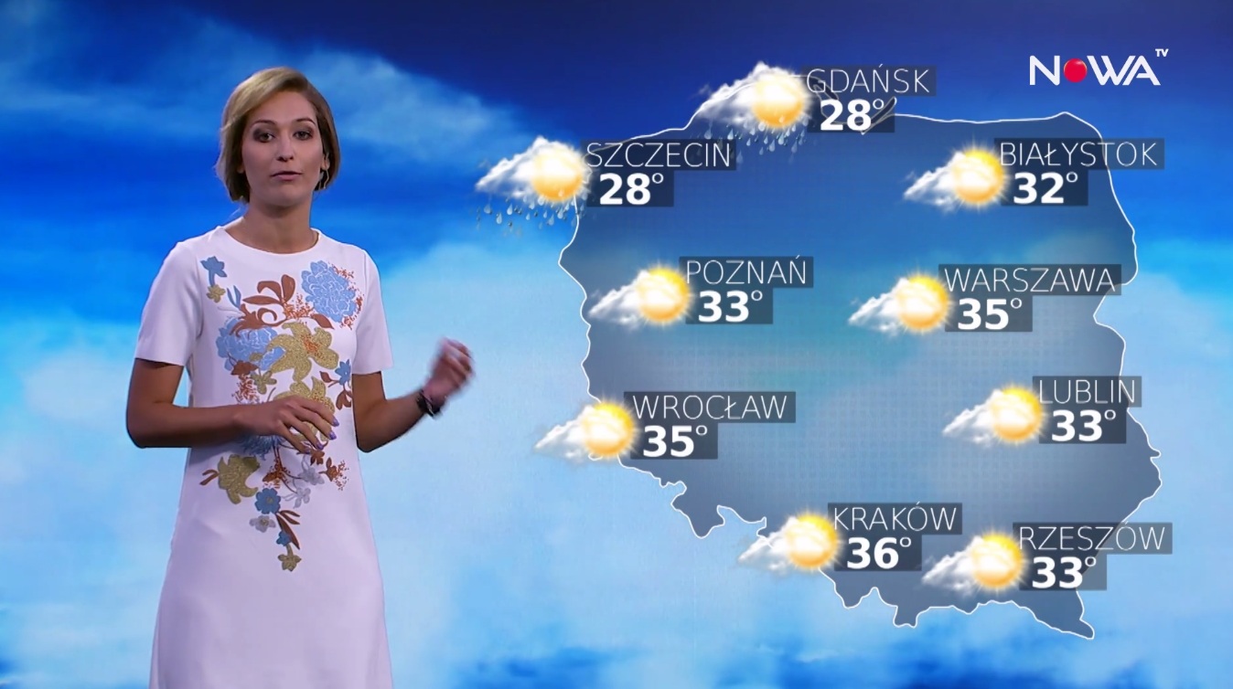 Aleksandra Kot W Białej Ultra Mini Sukience I W Niebieskich