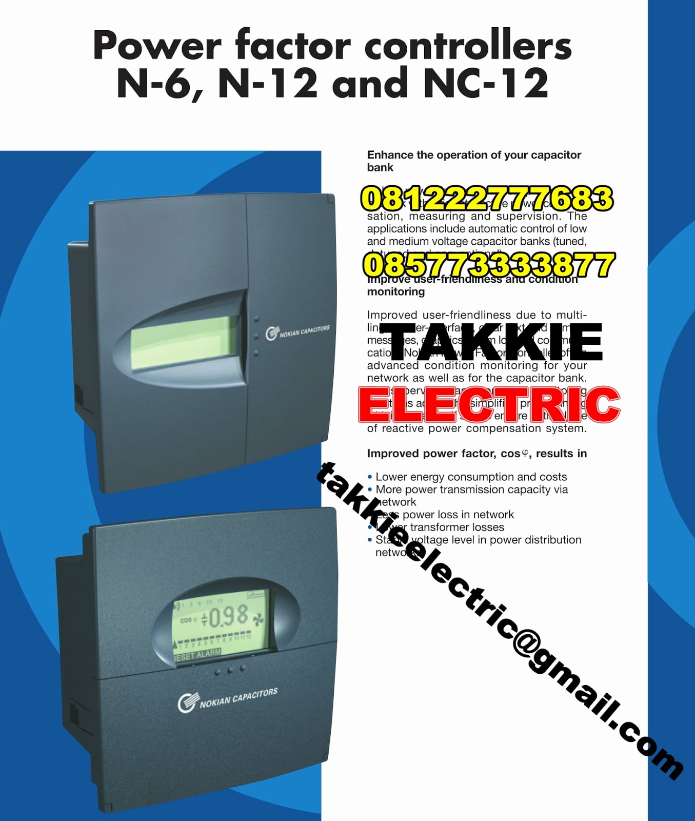Takkie electric jual power factor controller N6, N12 & NC12 nokian