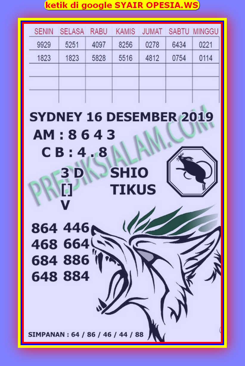 1 New Message Kode Syair Sydney 16 Desember 2019 Forum Syair Togel Hongkong Singapura Sydney