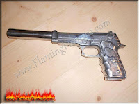 homemade foundry, aluminum sand casting pistol  replica 