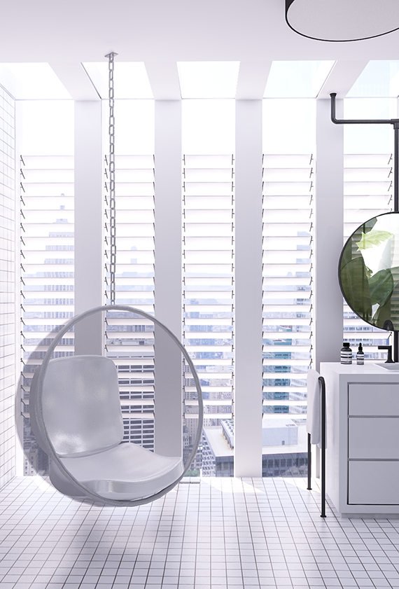 Contemporary minimalistic bathroom design by Eleni Psyllaki
