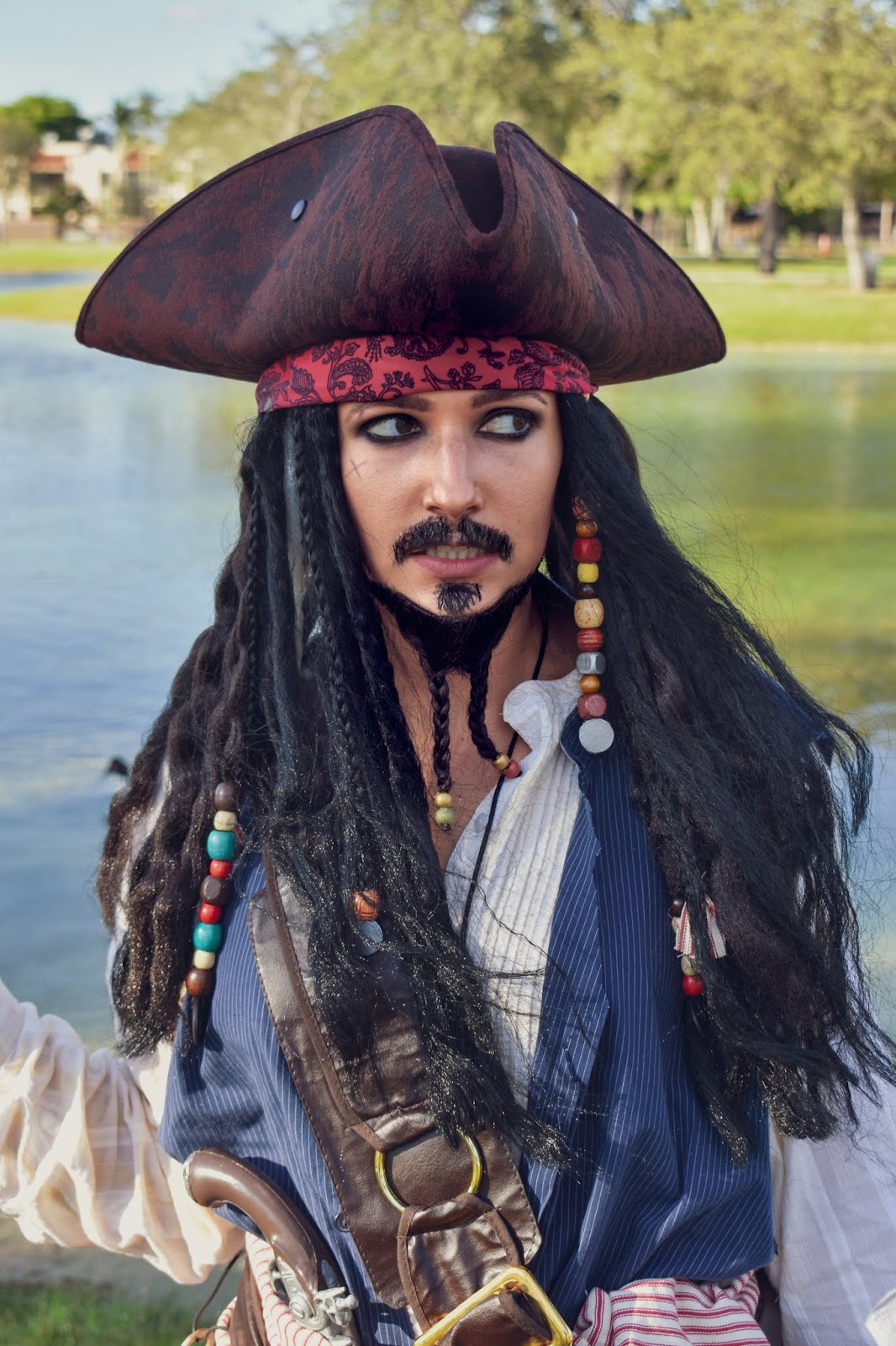 Pirates of the Caribbean Jack Sparrow Cosplay Pirate Mustache Goatee