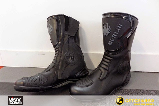  Merlin Aragon waterproof boots - Joint winner of Sub £100 waterproof motorcycle boots test by Visordown - www.GetGeared.co.uk