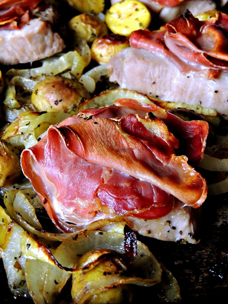 Simple, and delicious, this Sheet Pan Pork "Saltimbocca" is the perfect easy weeknight meal! From www.bobbiskozykitchen.com