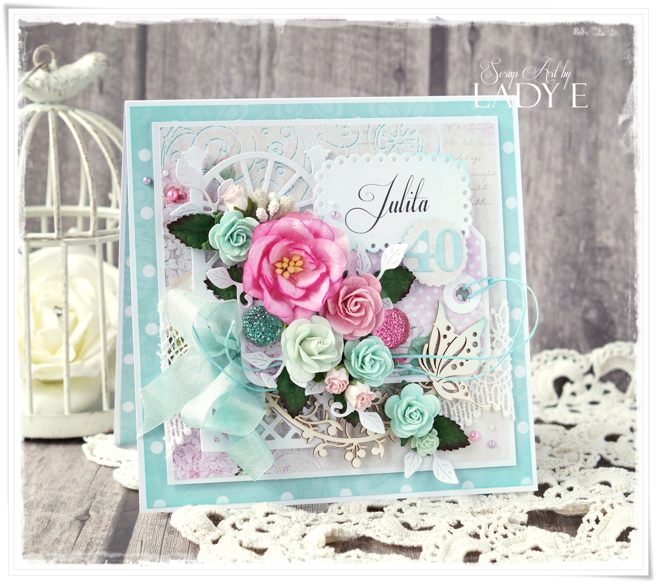 40th birthday card wild orchid crafts dt scrap art