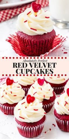 PERFECT red velvet cupcakes have a soft crumb, moist texture, hint of chocolate, and a gorgeous bright red color. Then they're topped with tangy cream cheese frosting for the best red velvet cupcake recipe. #redvelvet #cupcakes #valentines #valentinesday #recipes #creamcheesefroting #christmas #redvelvetcupcakes