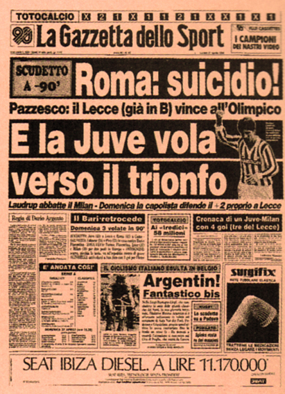 TWB22 Campionato 1985 1986 Roma Lecce & Juventus Milan Decisives Titulo