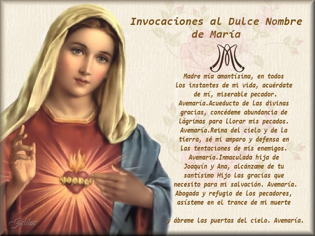 Santa María, Madre de Dios y Madre nuestra Invocaciones al Dulce Nombre de María