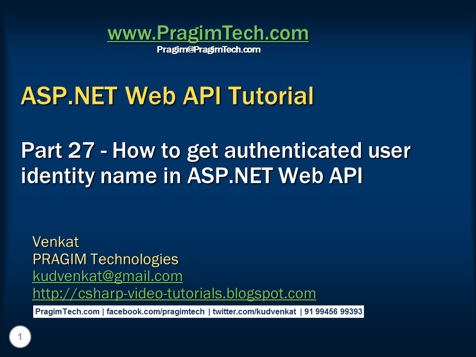 Sql server, and c video tutorial How to get authenticated user
