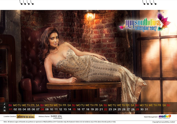 Shriya Saran - My South Diva Calendar 2017