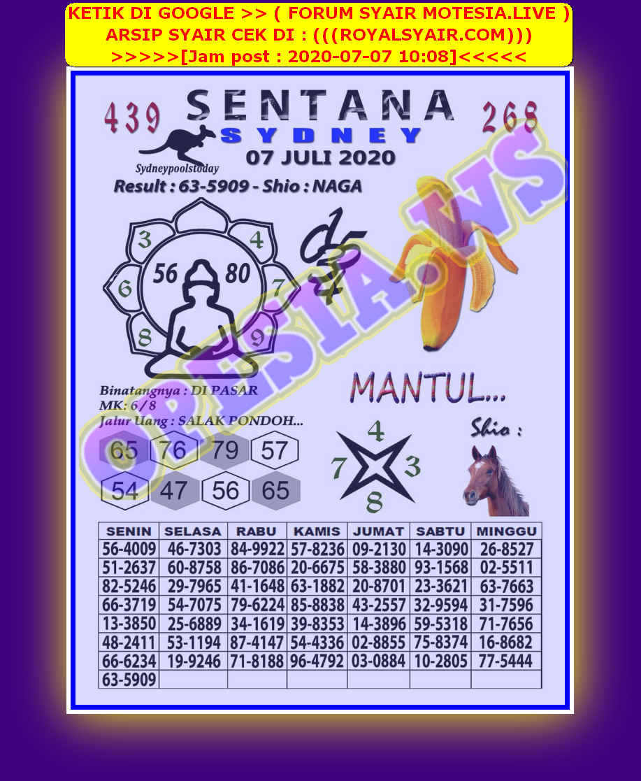 1 New Message Kode Syair Sydney 7 Juli 2020 Forum Syair Togel Hongkong Singapura Sydney