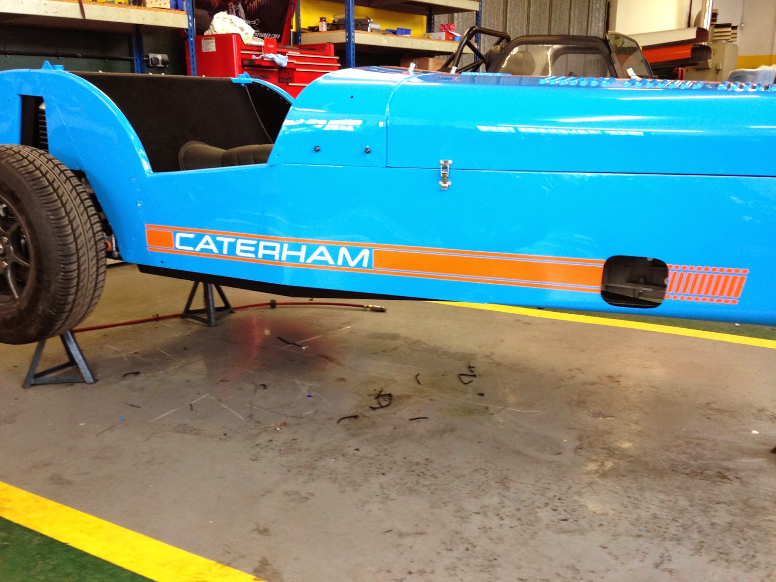 Offside view of Caterham R500 decals, now correctly aligned too