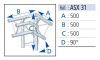 Location :  Réf.: 0202 - Angle 3 départs 90° ASD57ASX32FC triangulaire alu. AD HOC SONO, Alsace, Haut-Rhin, Colmar, Obermorschwihr.