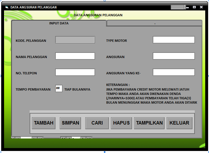 DWI GUNA UNCP: FLOWCHART PROGRAM VISUAL BASIC KREDIT SEPEDA MOTOR!