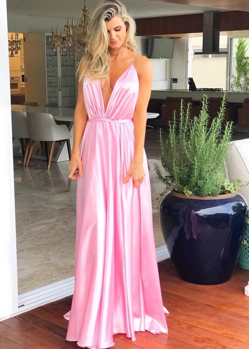 vestido de festa longo rosa claro