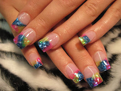 prom nail nails french glittery designs fun tip acrylic summer tips glitter fingernail rockstar ready posted manicure arts beauty colored