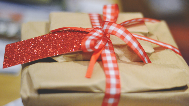 Christmas wrapping ribbon