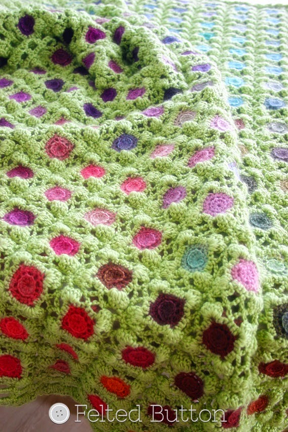 Monet's Garden Throw crochet pattern by Susan Carlson of Felted Button