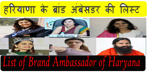 List of Brand Ambassador of Haryana 