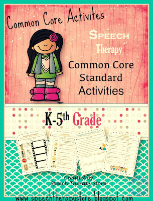 Speech Therapy: All the Common Core Activities you Can Take :)