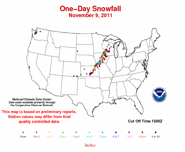 The Weather Centre OneDay Snowfall Amounts Top 6 Inches in Iowa; Snow