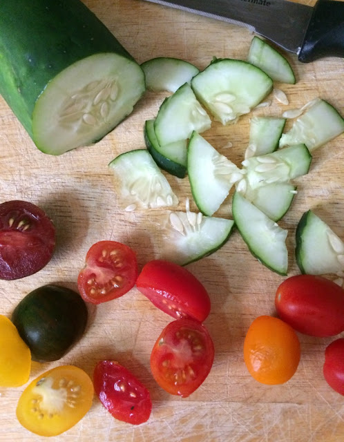 This easy tomato and cucumber salad is the perfect side dish for any summer BBQ.