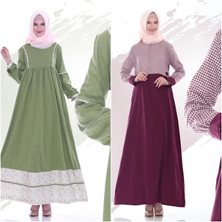 Koleksi Gamis branded Qirani terbaru bahan Combed Melati 233, 234