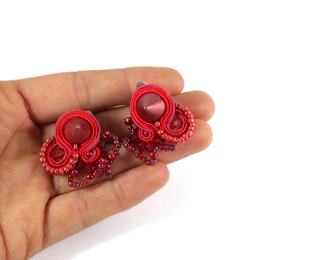 soutache earrings, soutache handmade jewelry