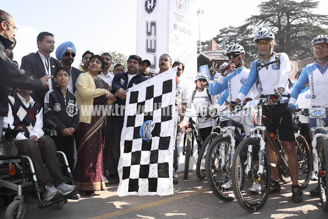 MTB 2011 kicks off with a bangVandana Bhagra, ShimlaPhotos: by writerStated as India’s toughest bicycling challenge by the riders themselves, the Seventh Edition of the Mountain Terrain Biking (MTB) Himachal saw the highest ever participation with 120 members which included six women riders. This year a total distance of 504 kilometers will be covered over a period of eight days beginning from Shimla, and covering towns/villages such as Bekhalti, Shilaru, Takkar, Bagipul, Kullu Sarahan, Kandagai, Kumarsain, Narkanda and back to Shimla with a day’s rest at Kullu Sarahan on October 5. All these places are bound to capture your imagination as they offer splendid views of the mountains, virgin beauty and pristine surroundings, at its best during this season. MTB offers a perfect way to challenge yourself by riding through unexplored terrain, going through deep forests, pedaling your way uphill and downhill through thick vegetation giving you the thrilling experience of your life. Event organizers Himalayan Adventure Sports & Tourism Promotion Association (HASTPA) and Himachal Tourism together have brought this premier international mountain bicycling challenge to Himachal, as was stated by Manisha Nanda, Principal Secretary, Himachal Tourism and Civil Aviation during the flag off on October 1.An idea which took shape in 2005 with self investment and some help from the Himachal Tourism Department, MTB has grown manifold encompassing the passion and enthusiasm of many adventurers. The growing popularity of this eco-friendly adventure sports is capturing the attention of not only the Indians but participants from all over the world. Of late cycling is being seen as a healthy way of travelling, fitness as well as a lifestyle statement and most of all an ecological statement where like-minded people can be seen exchanging ideas. MTB is becoming become a world class platform to promote sporting talent and an effective way to establish Himachal as an environment friendly adventure destination. The innovative ideas adopted by MTB to showcase the talent as well as promoting tourism in Himachal by offering excellent terrain and international exposure will further attract new audiences. The organizers offer complete guidance and aid to the riders as fully equipped medical teams, government ambulances, a technical team and volunteer rescue official tag along during the event. Shirshir Mankarki from Dehradun and representing the Indian Army has been a part of the MTB since the start of the event. Participating in the team event with Naresh Barman, they are professional as well as experienced riders looking for a win. Abhishek Sarin from Bangalore has been participating since 2008 and says, “This has been the toughest rides I have been on and every time I compete in this race I have a sense of accomplishment and always cherish these memories. The grueling seven-eight days adventure is just mind blowing as it doesn’t get better than this. We are being challenged on one of the toughest terrains of the world as it involves hardcore cycling and a high level of mental fitness”. Age will little deter this young participant as Ryan Dkhar, only 21, was more than exited to be a part of this adventure. Despite the fact that his parents little approved of him participating but sponsorship from TI Cycles saw him from being a comfort rider to a professional rider this year. He says, “During the race we face the elements in full glory as it is a mental as well as a physical challenge. Our full power and strength is on display and the courage with which we handle the course during the event”.With female participation increasing to six this year, Vanita Sahai from Chennai was raring to go and complete the adventure under the weekend category. More than 40 years old and a lucky hand at winning a quiz contest by BSA, she won the sponsorship to this event. Calling it as a lifetime memory her excitement was far from hidden. Mohit Sood, the organizer of this event says that ‘Our aim is to increase the popularity of MTB in the Asian subcontinent and to effectively influence the perception of the riders towards cycling with a special focus on the growing youth. With mountain biking category being included in the Olympics next year our focus would be to send the best riders from our country by giving them exposure through such events”. He further added that the number of riders has grown from 34 in 2005 to highest ever with participants from different countries as well as the Indian army, Air Force, adventure clubs and university students who showcase their talent and endurance. “With increasing number of sponsors and the growing cycling culture will see this event grow further but certain logistics such as unavailability of manpower and world class timing and tracking systems do hinder our progress,” Sood adds.  ASHADEEP, a Shimla based NGO too has teamed up with MTB as was stated by its president Shushil Tanveer. He added that, “a seven member team would accompany the riders and en route they would cover schools and villages spreading the message of environment preservation through its awareness campaign by performing street plays and a song directly conveying the messageA hardcore cycling challenge with equally enlivening participants who will see the next eight days of some great adventure as well as raise the spirits of those who wish to be a part of it in the coming future and look forward too.