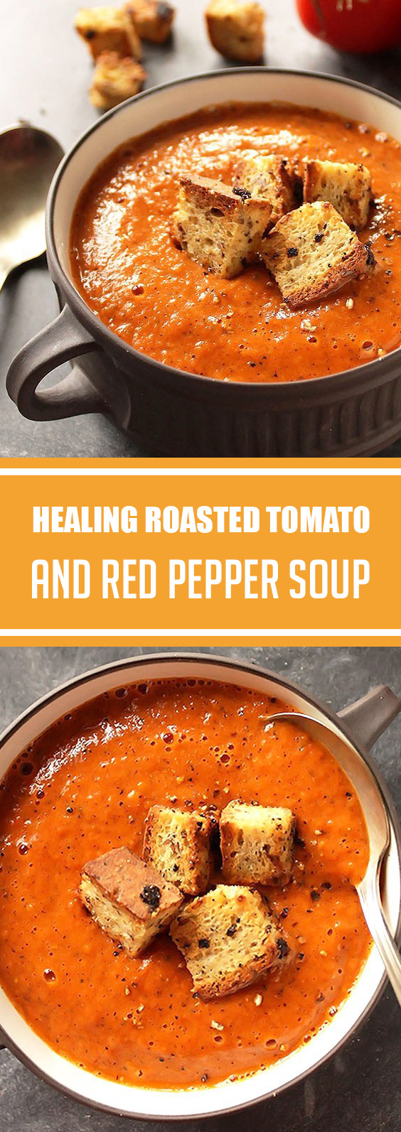 Healing Roasted Tomato and Red Pepper Soup vegan paleo Elisabeth