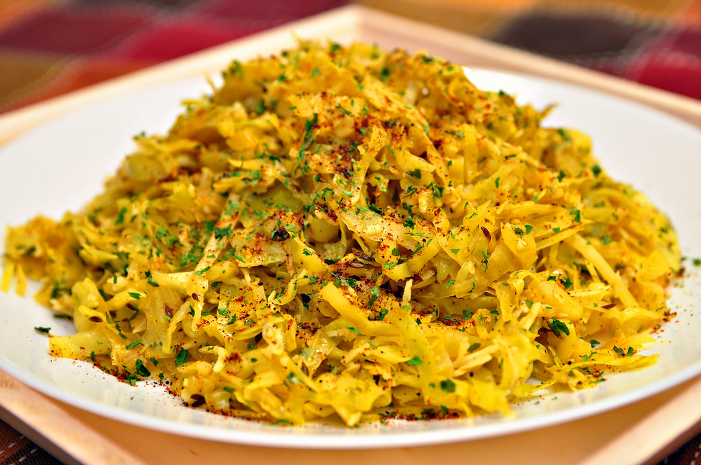 Cabbage with Coconut and spices (Foogath)