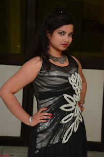Shrisha Dasari in Sleeveless Short Black Dress At Follow Follow U Audio Launch 009