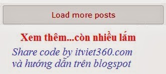 Phân trang xem thêm "Load More Posts" cho Blogspot