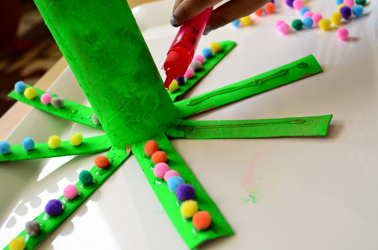 Practical Mom Toddler Crafts Making Octopus with Toilet Paper Roll