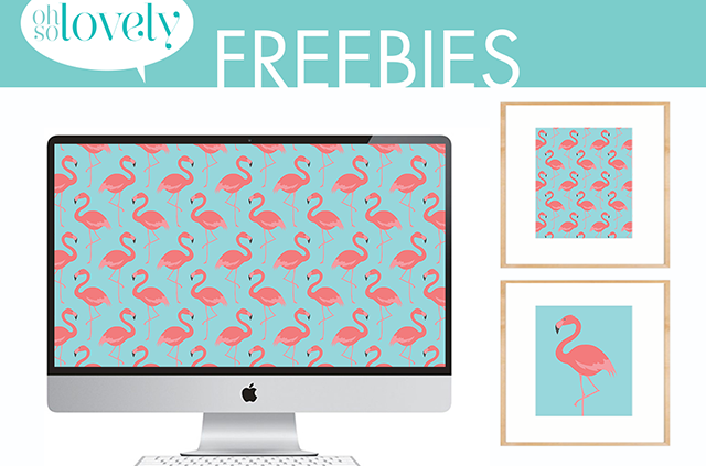 FREEBIES // PINK FLAMINGOS, Oh So Lovely Blog