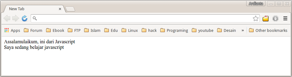 Pemrograman Javascript: Langkah Awal Belajar Javascript