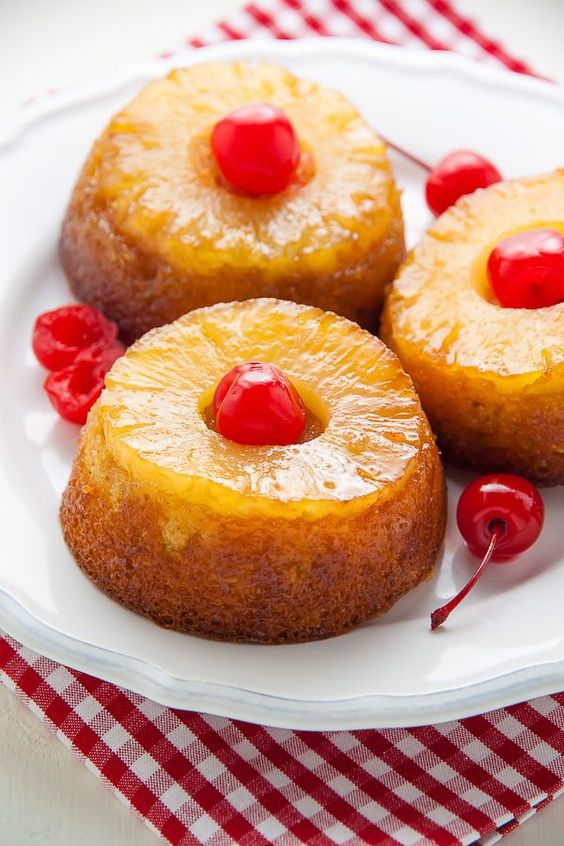 Mini Pineapple UpsideDown Cakes Carrie Brixey Dessert Recipes