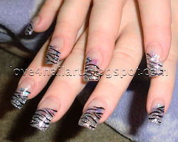 nails zebra acrylic glitter cute print animal really came always think
